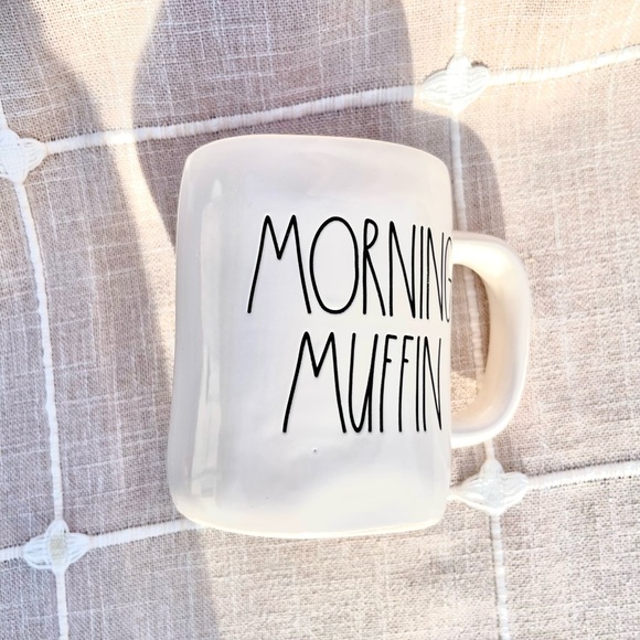 Rae Dunn MORNING MUFFIN Mug, New, Pearly White, Peach - Picture 3 of 6